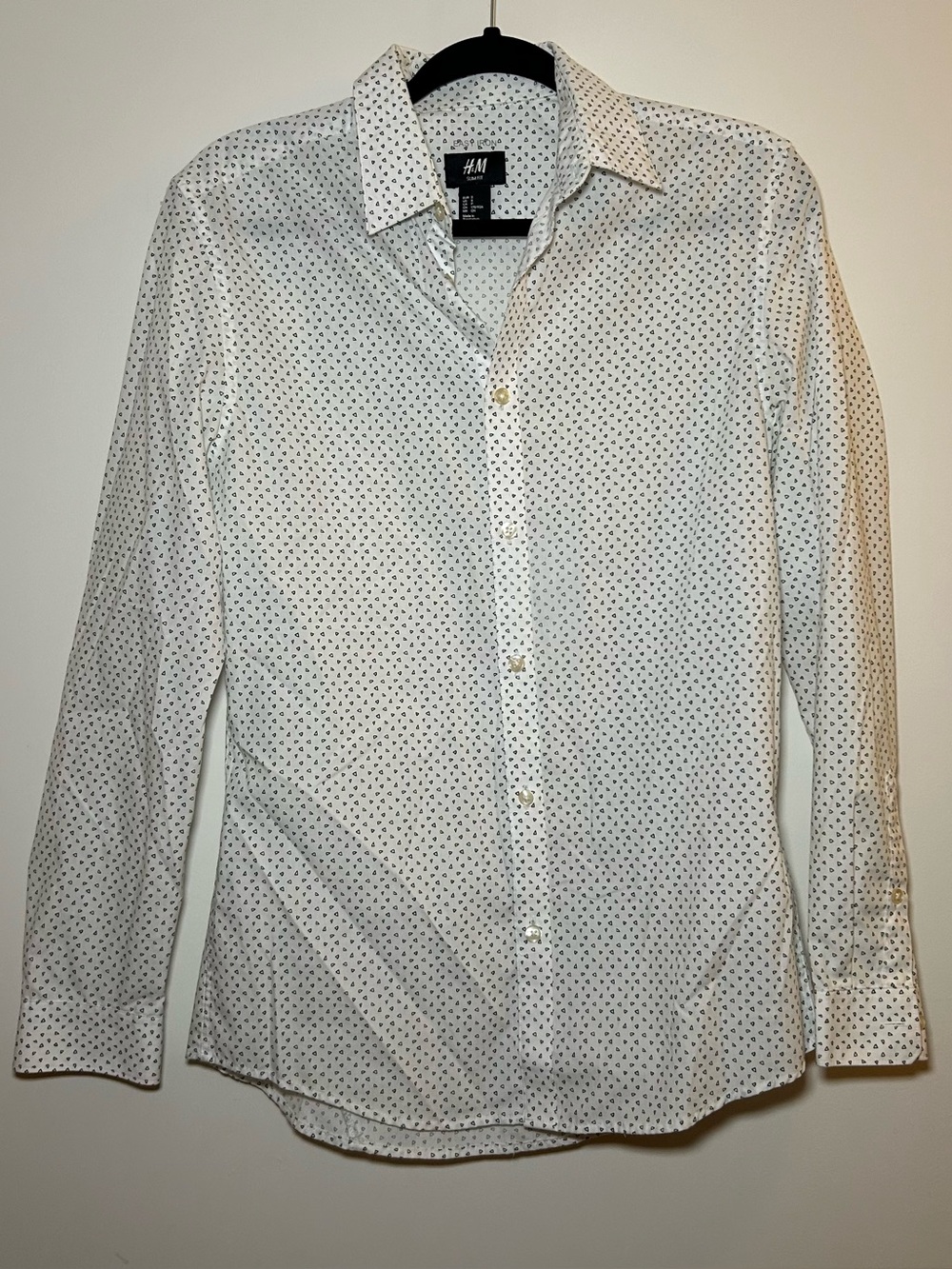 H&M Men’s Casual Button Down Shirt Slim Fit Small White